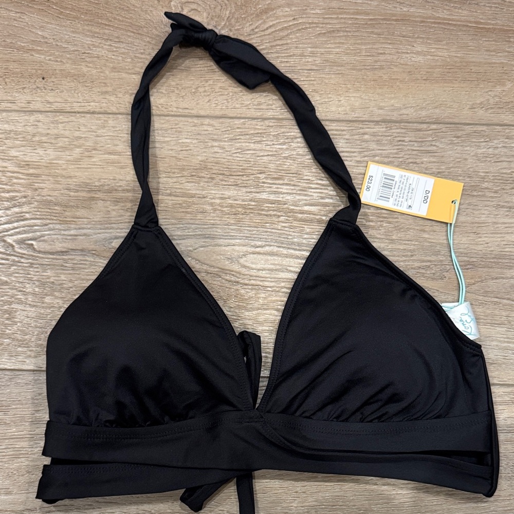 Kona Sol Black halter Bikini Top